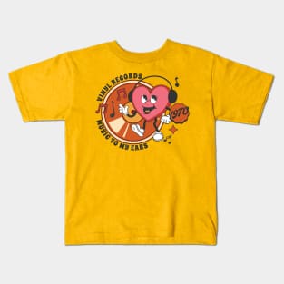 Vinyl Record Lover Retro Art Kids T-Shirt